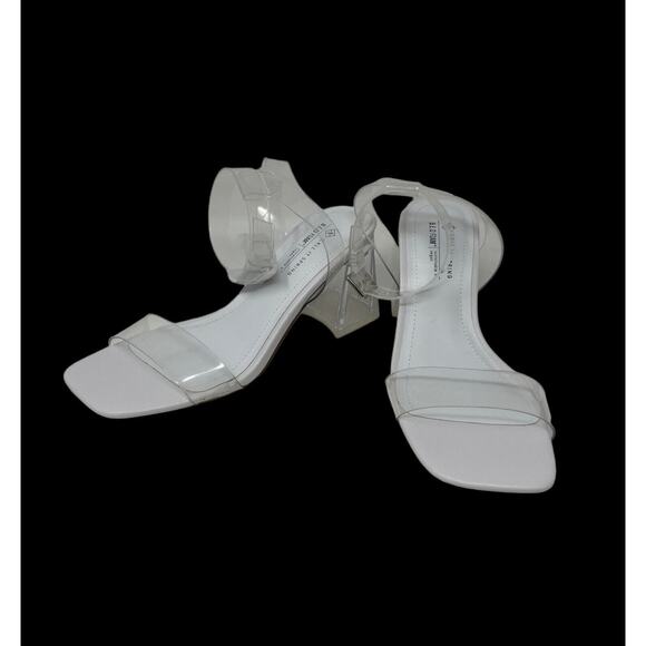 Call It Spring Ariel Clear Block Heel Ankle Strap Sandals Size 5 - Picture 2 of 9